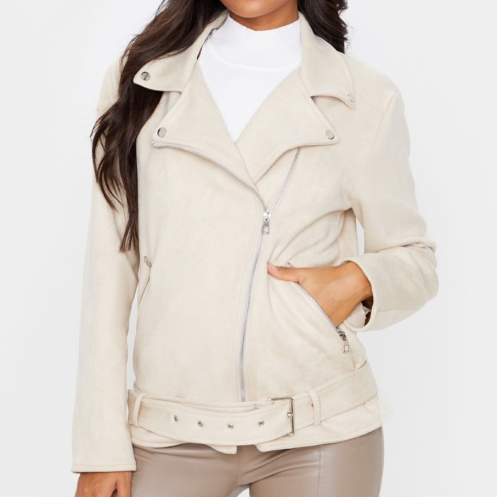 Pretty little thing suede biker jacket
